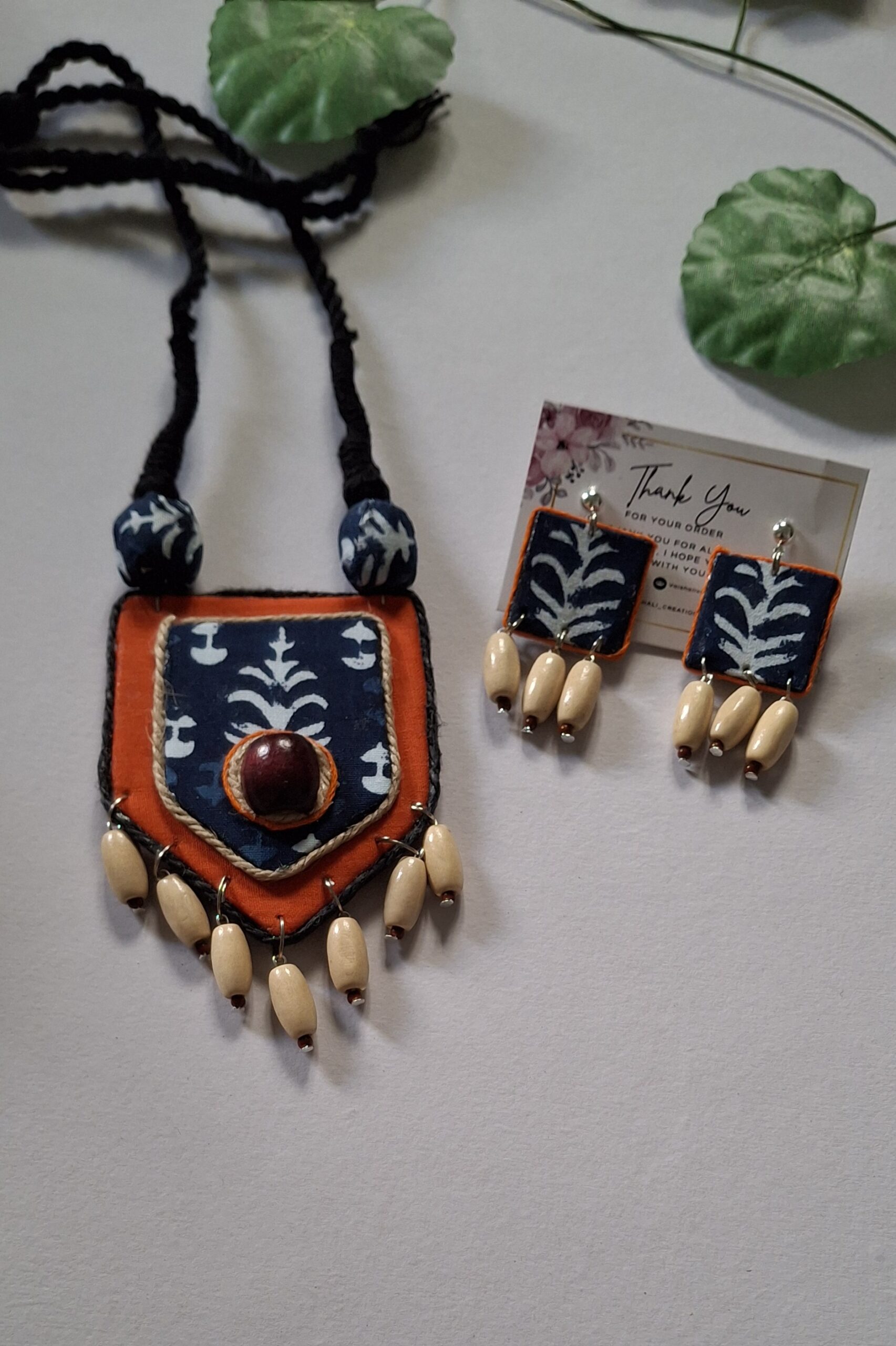 tribal indigo dangling beads necklace tribal indigo dangling beads necklace