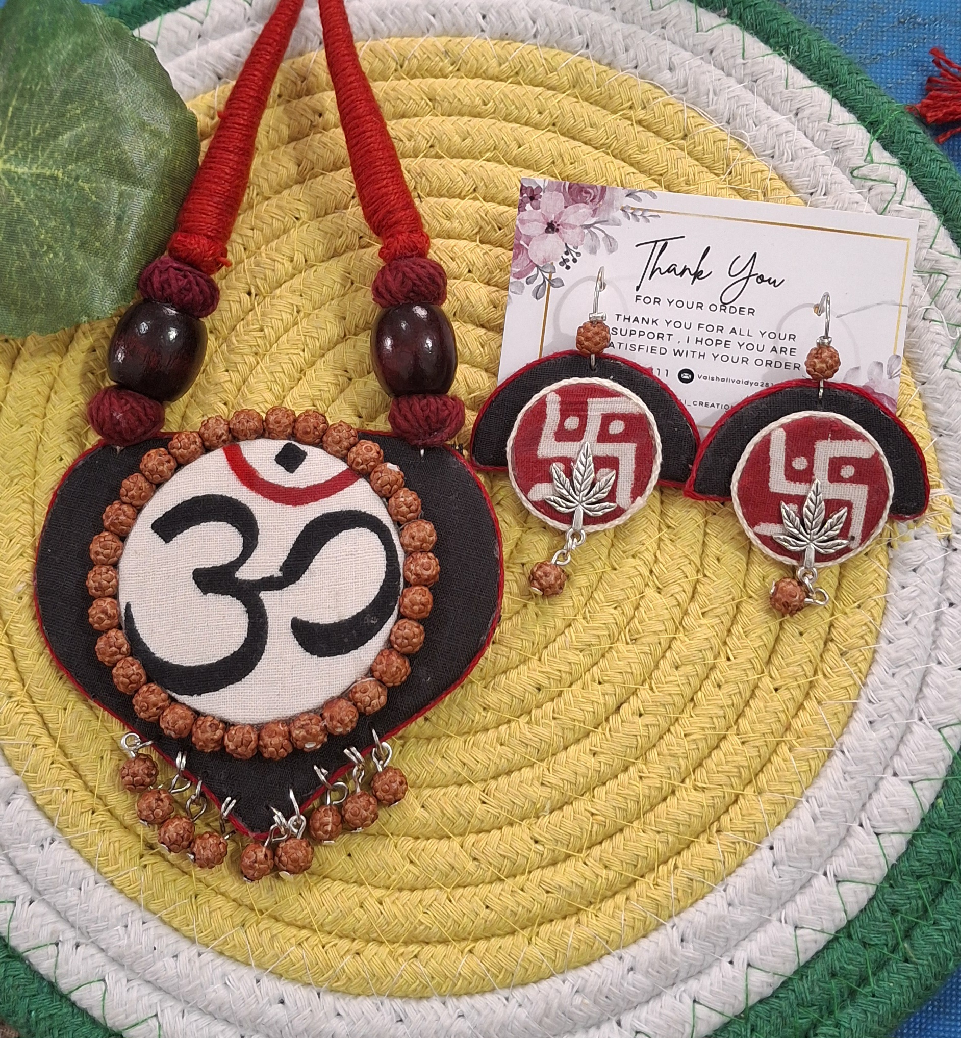 divine om fabric jewelry set divine om fabric jewelry set