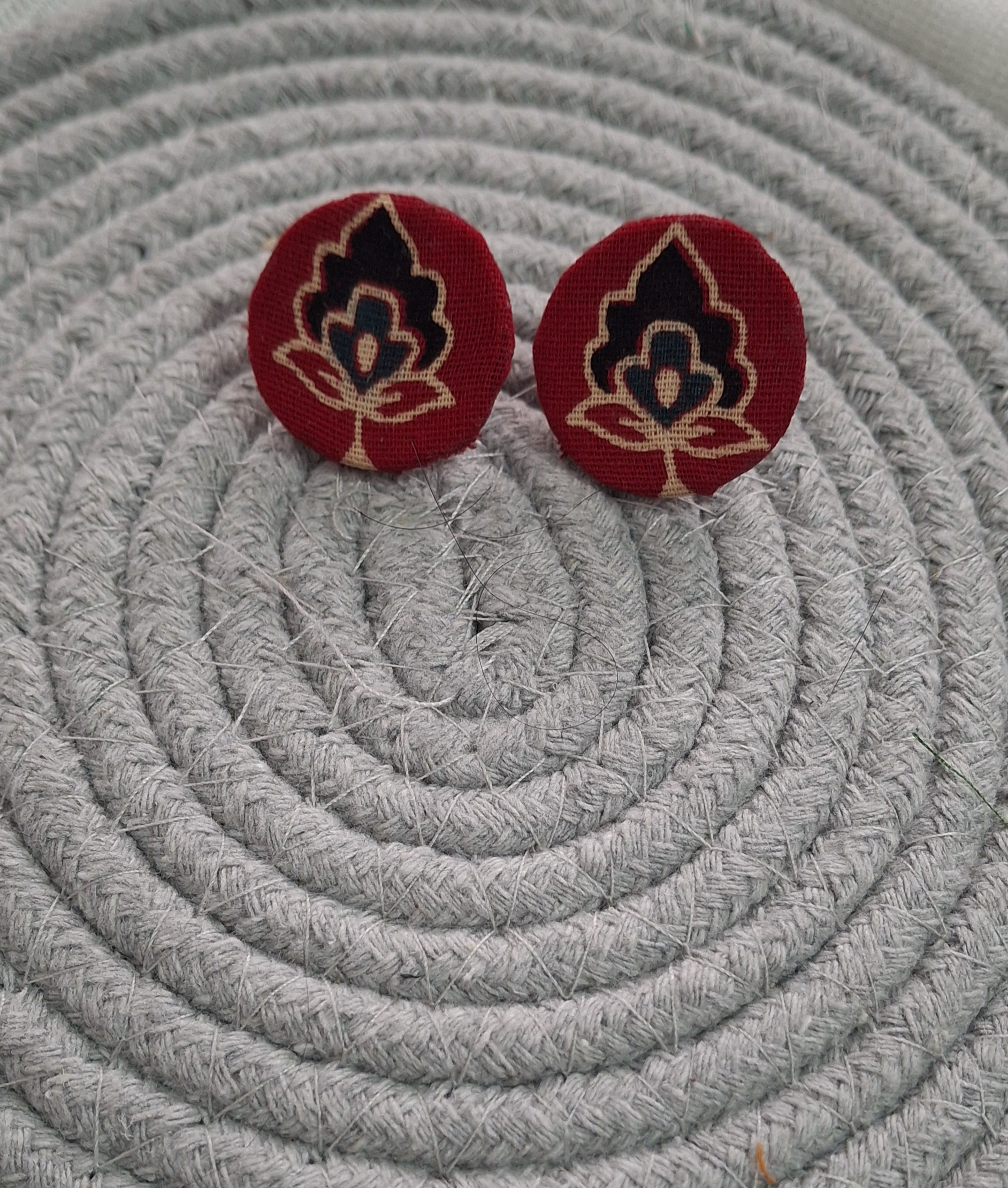 crimson ajrakh petal studs crimson ajrakh petal studs