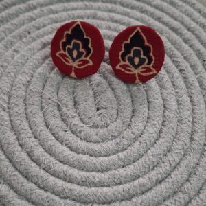 royal lotus fabric stud earrings