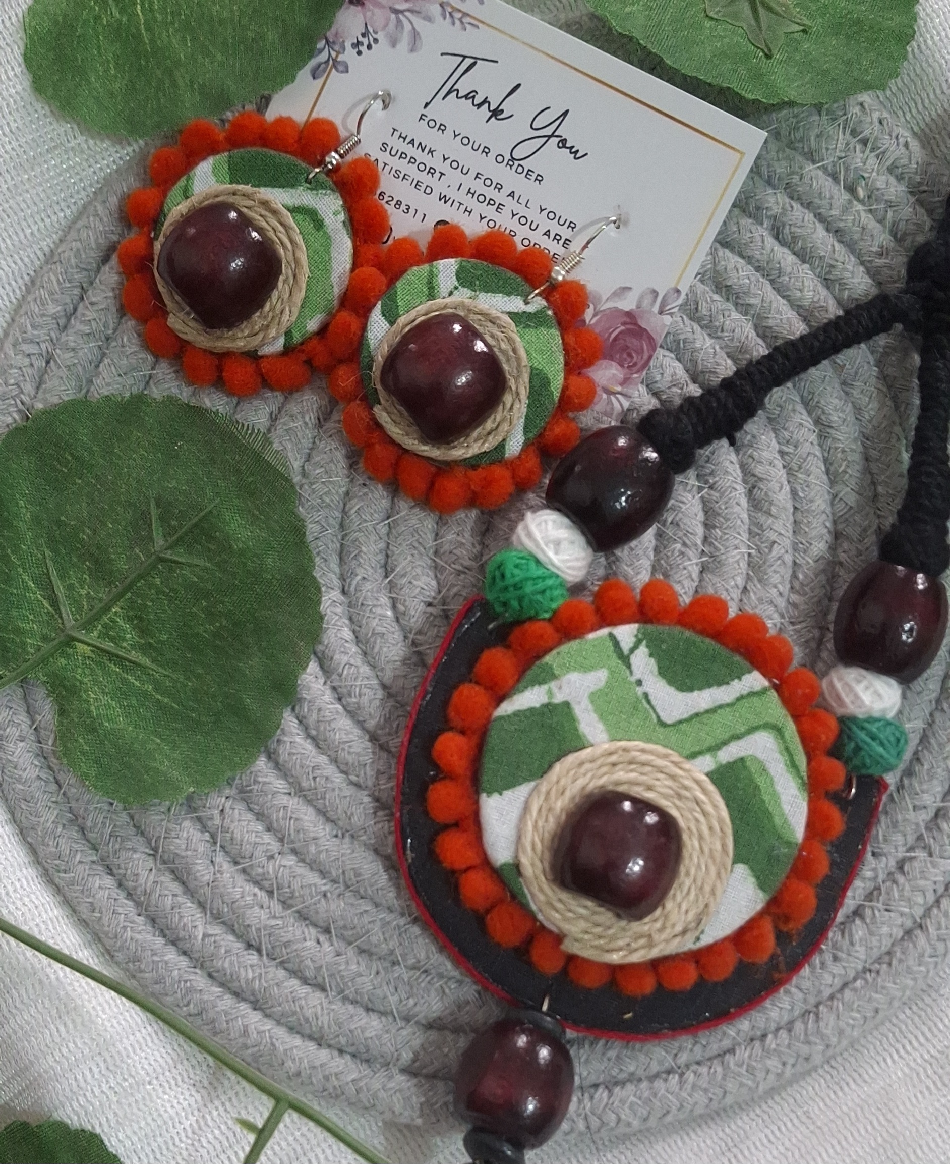 rustic bloom fabric jewelry set rustic bloom fabric jewelry set