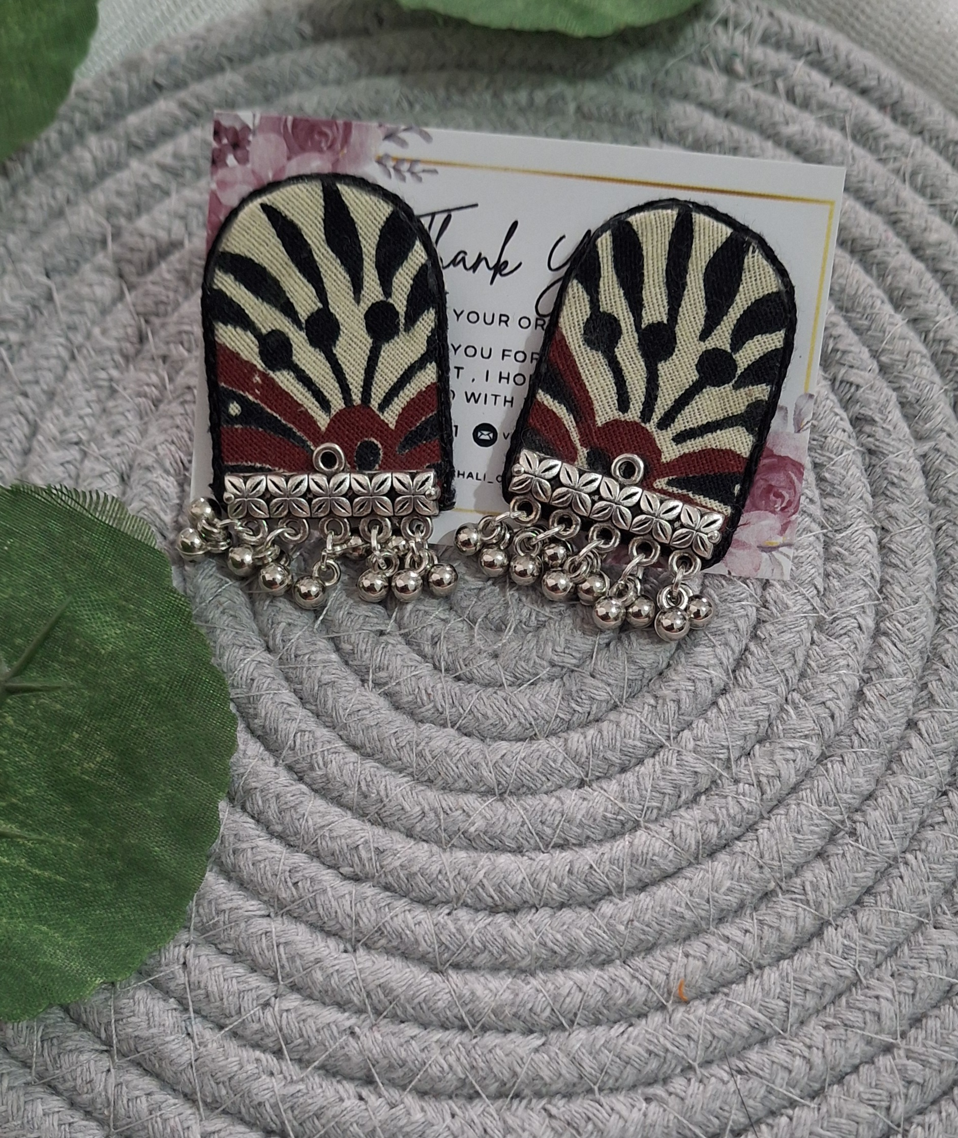 tribal bloom fabric dangle earrings tribal bloom fabric dangle earrings