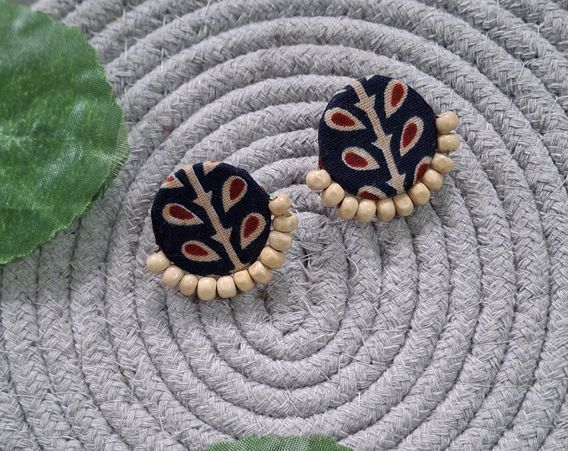 midnight ajrakh bloom studs midnight ajrakh bloom studs