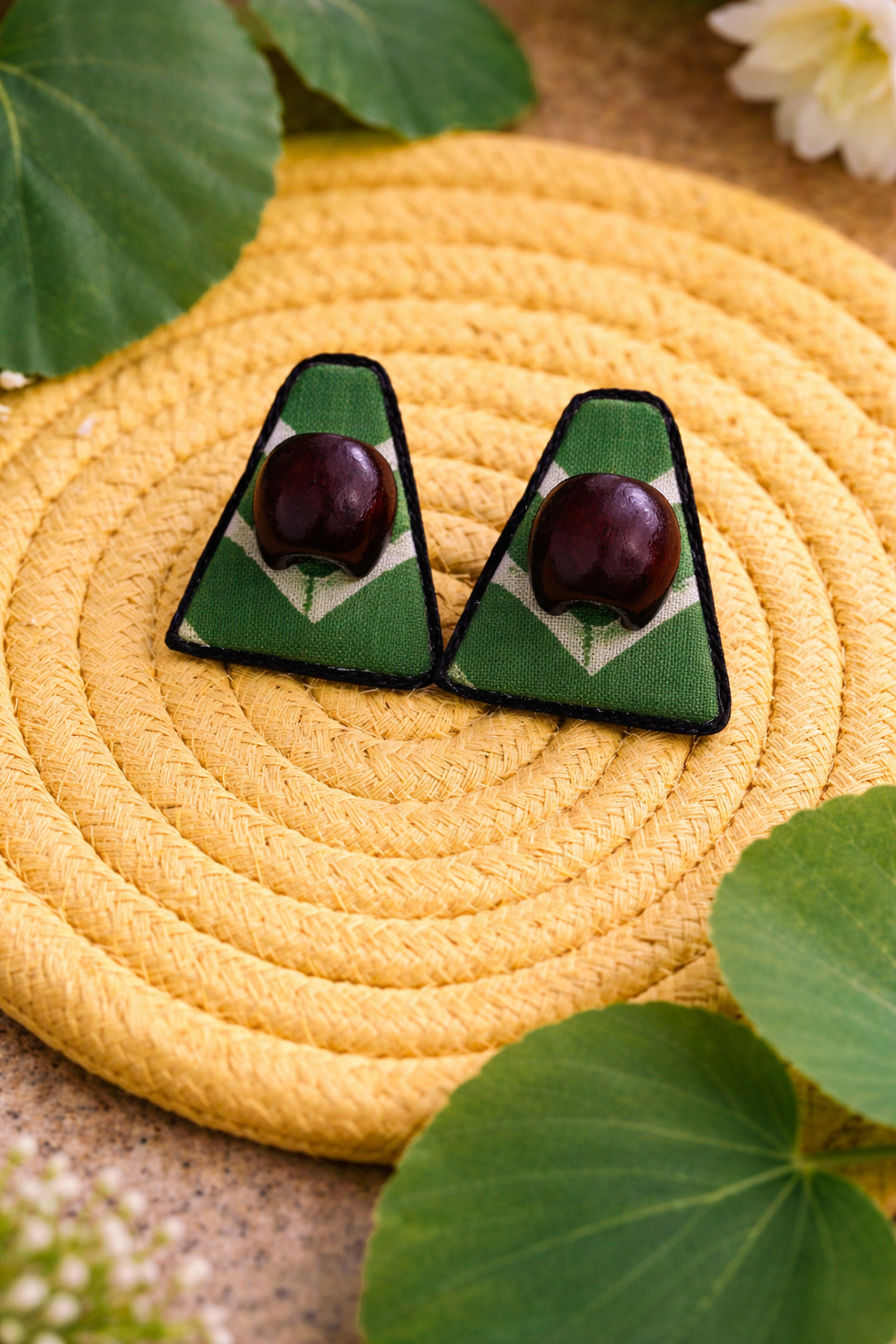 forest ajrakh triangle stud earrings forest ajrakh triangle stud earrings