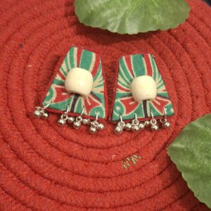 Home festive ajrakh drop studs