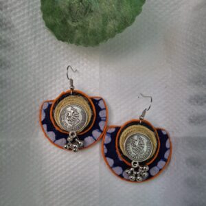 Home indigo folk charm earrings