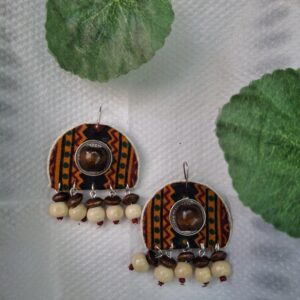 Home rustic tribal fabric jhumkas