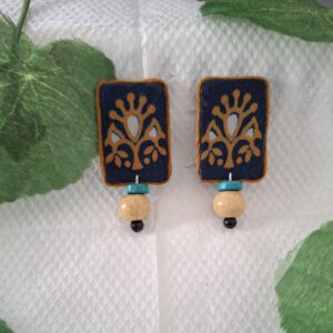 Home midnight ajrakh charm studs